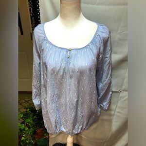Gap Dotted Boho Rover Blue Blouse Size Large